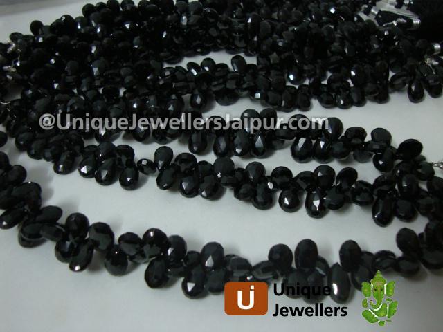 Black Spinel Faceted Pear Beads